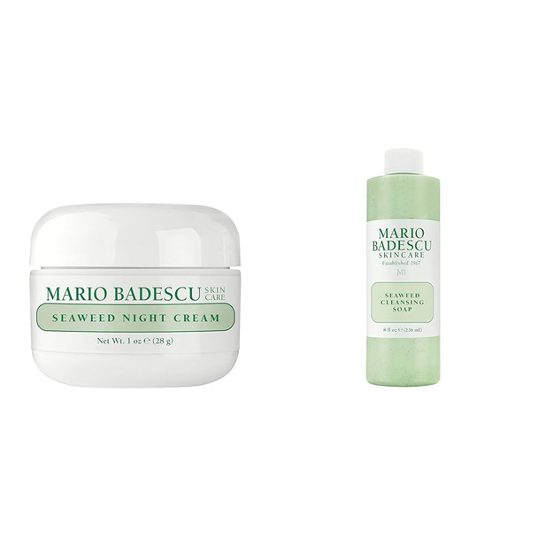 Mario Badescu Seaweed Night Cream For Women Anti Aging Oil-Free Moisturizer With Collagen & Sodium Hyaluronate Ideal For Combination