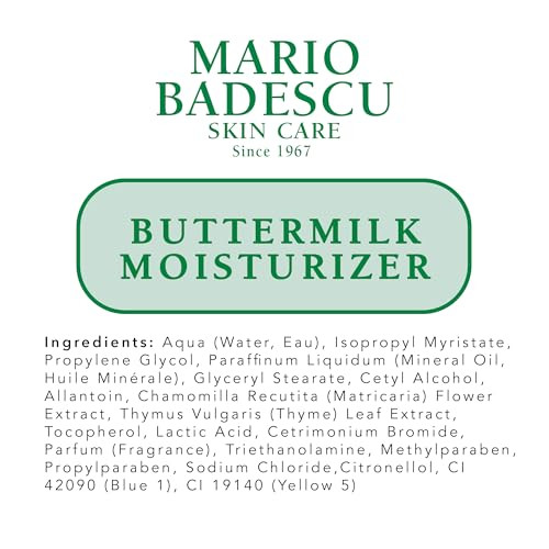 Mario Badescu Buttermilk Face Moisturizer For Women And Men Ideal Facial Moisturizer For Combination Or Dry Skin Lactic Acid And Thyme Extract-Infused Moisturizer Face Cream 2 Fl Oz