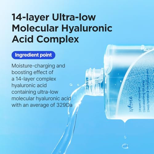 Isntree Ultra-Low Molecular Hyaluronic Acid Toner | Korean Hydrating Toner With Hyaluronic Acid | Quick-Absorbing Facial Toner For Deep Hydration Fragrance-Free 10.14 Fl Oz
