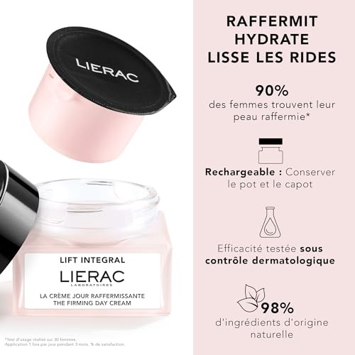 Lierac Lift Integral Firming Day Cream Refill - Moisturizer With Hyaluronic Acid - Firms Hydrates & Smooths Wrinkles - Suitable For All Skin Types Including Sensitive - 50Ml Jar Refill