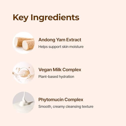 Isntree Yam Root Vegan Milk Cleanser | Korean Facial Cleanser With Yam Root | Hydrating Milky Cleanser For Sensitive Skin Gentle & Creamy 7.43 Fl Oz