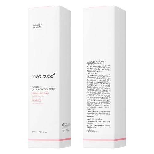 Medicube Salmon Dna Pdrn Pink Glutathione Spray Serum I Pink Glass Glow Serum Mist For Moisturizer Soothing And Firming Uneven Skin Tone Salmon Pdrn & Niacinamide Korean Skin Care (3.38 Fl. Oz.)