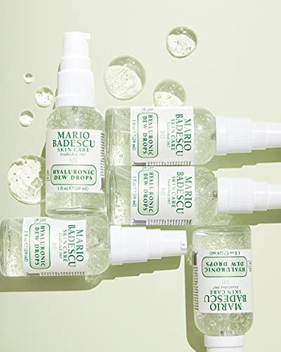 Mario Badescu Hyaluronic Dew Drops For All Skin Types Hydrating Gel-Serum Hybrid With Sodium Hyaluronate Niacinamide & Botanical Extracts For A Dewy Glass-Like Glow 1 Fl Oz