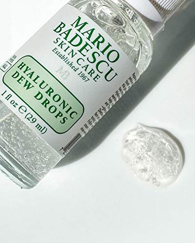 Mario Badescu Hyaluronic Dew Drops For All Skin Types Hydrating Gel-Serum Hybrid With Sodium Hyaluronate Niacinamide & Botanical Extracts For A Dewy Glass-Like Glow 1 Fl Oz