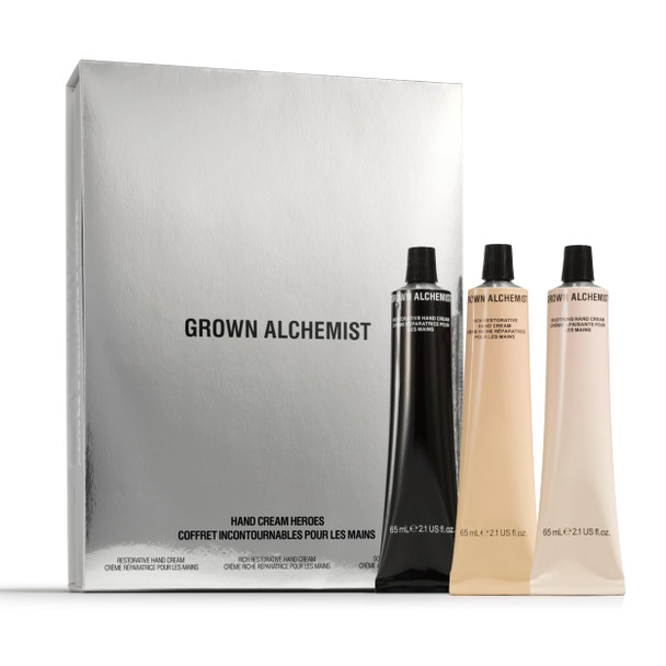 Grown Alchemist Hand Cream Heroes Holiday Kit (Restorative Rich Restorative & Soothing Hand Creams 3X65Ml Each)
