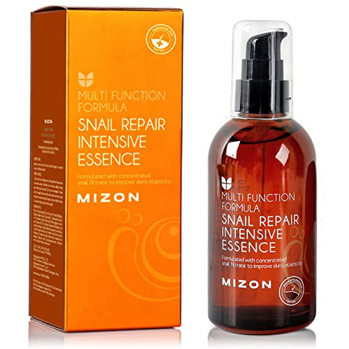 Mizon Snail Repair Intensive Essence With Snail Mucin Adenosine Hyaluronic Acid Centella Asiatica For Face Improves Fine Lines Treat Smooth Skin Korean Skincare (3.38 Fl Oz)