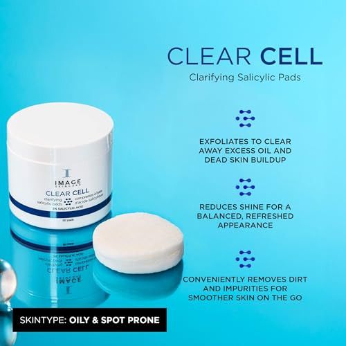 Image Skincare Clear Cell Salicylic Clarifying Pads Exfoliating Wipes To Clarify Pores For Oily Prone Skin 60 Pads