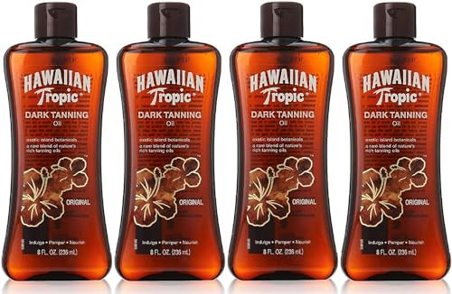 Hawaiian Tropic Dark Tanning Oil Original - 8 Oz Pack Of 4