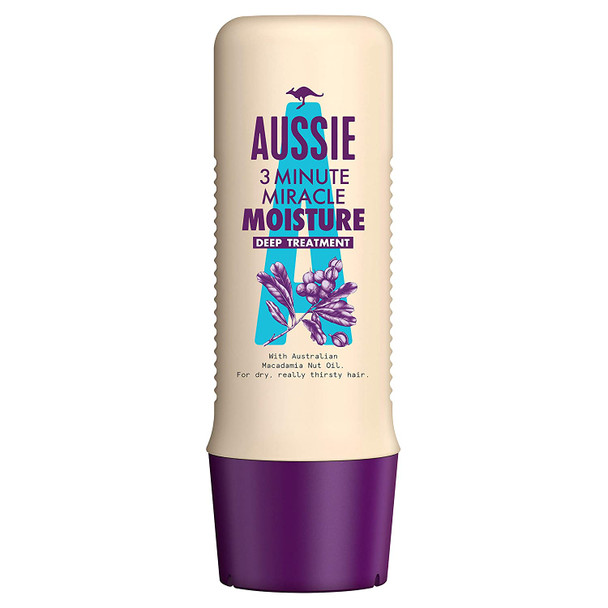 Aussie 3 Minute Miracle Moisture Intensive Care for Dry, thirsty Hair, 250 ml, with Macadamia Nut Oil, Hair Mask, Dry Hair, Hair Treatment, Hair Care Dry Hair, Hair Treatment