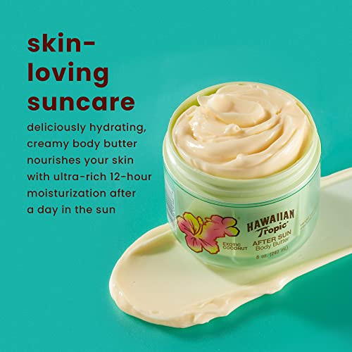 Hawaiian Tropic After Sun Body Butter With Coconut Oil 8Oz And Schick Hydro Silk Dermaplaning Tool With Precision Cover 3Ct Bundle