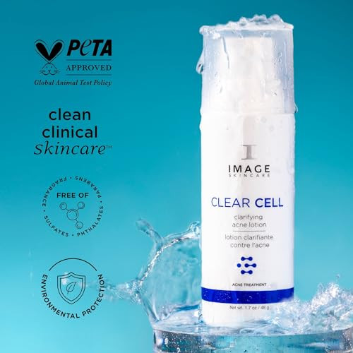 Image Skincare Clear Cell Clarifying Acne Lotion Treat With Benzoyl Peroxide Treats And Prevents Acne Blemishes 1.7 Oz