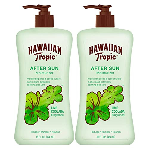 Hawaiian Tropic After Sun Lotion Twin Pack 16Oz Each & Everyday Active Sunscreen Lotion Spf 50 8Oz