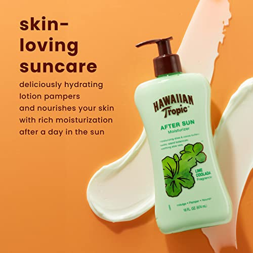 Hawaiian Tropic After Sun Lotion Twin Pack 16Oz Each & Everyday Active Sunscreen Lotion Spf 50 8Oz