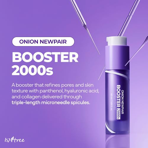 Isntree Onion Newpair Booster 2000S 1.69 Fl.Oz | Spicule Microneedling Facial Serum | Panthenol Hyaluronic Acid Collagen Cica | Pore Care Pigation Skin Texture | Korean Skin Care