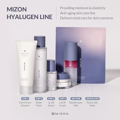 Mizon Hyalugen Pearl Jelly Face Mask (5 Pack) With Collagen & Hyaluronic Acid Korean Beauty Full Face Sheet Mask Glowy Pearl Finish