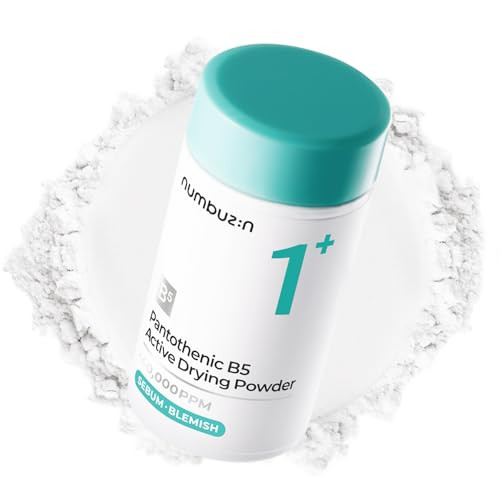 Numbuzin No.1 Powder | Pantothenic B5 Active Drying Powder | Spot Treat Acne Pantothenic Acid Niacinamide Madecassoside | Excess Oil Control Flattens Cystic Acne Breakouts | 0.24 Oz.