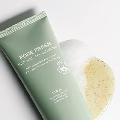 Mizon Pore Fresh Mild Acid Gel Cleanser Facial Cleanser Natural Ingredients Refreshing Gel Formula Exfoliate Moisturize (New Package 5.07 Fl Oz)