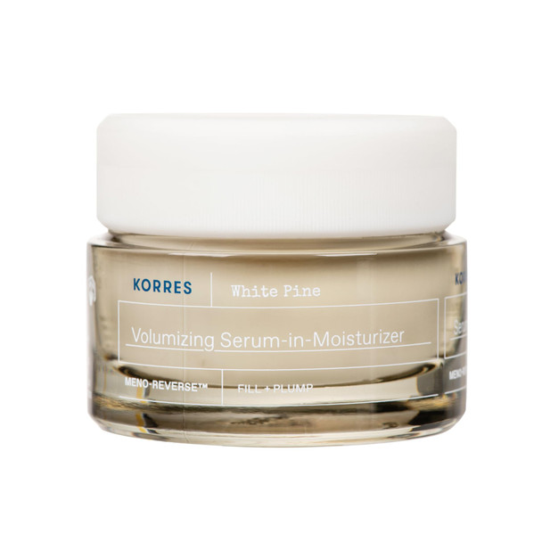 Korres White Pine Meno-Reverse Volumizing Serum-In-Moisturizer 2-In-1 Face Moisturizer For Mature Skin Post-Menopausal Skincare With Natural Peptides & White Pine Extract 1.4 Fl Oz