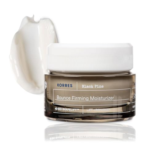 Korres Black Pine Bounce Firming Moisturizer Plumping & Hydrating Face Cream With Black Pine Extract Vegan & Silicone Free Anti-Aging Skincare For Fine Lines & Wrinkles Made In Greece 1.35 Fl Oz