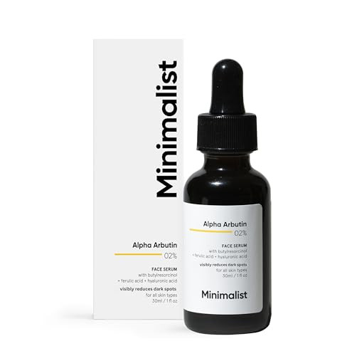 Minimalist 2% Alpha Arbutin With Hyaluronic Acid For Dark Spots Hyperpigation Acne Marks| Reduces Tanning & Blemishes | For Bright Even Skin Tone | For Women & Men | 1Fl Oz/30 Ml