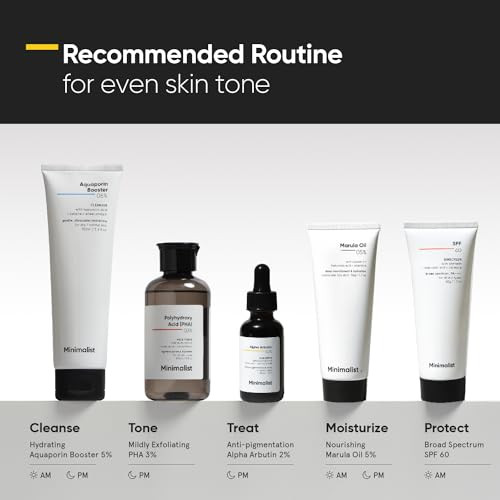 Minimalist 2% Alpha Arbutin With Hyaluronic Acid For Dark Spots Hyperpigation Acne Marks| Reduces Tanning & Blemishes | For Bright Even Skin Tone | For Women & Men | 1Fl Oz/30 Ml