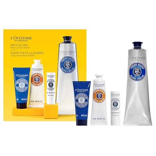 L'occitane Shea All Day Body Skincare Set Ultra Rich Cream Hand Lotion Foot Balm Nourishing Lip Care Hydrate & Comfort Dry Cracked Skin