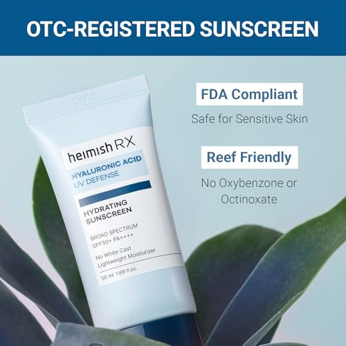 Heimish Rx Hyaluronic Acid Hydrating Sunscreen No White Cast Lightweight Fast-Absorbing Daily Relief Facial Sunscreen Moisturizing Broad Spectrum Spf 50 Korean Skincare 50Ml1.69 Fl. Oz