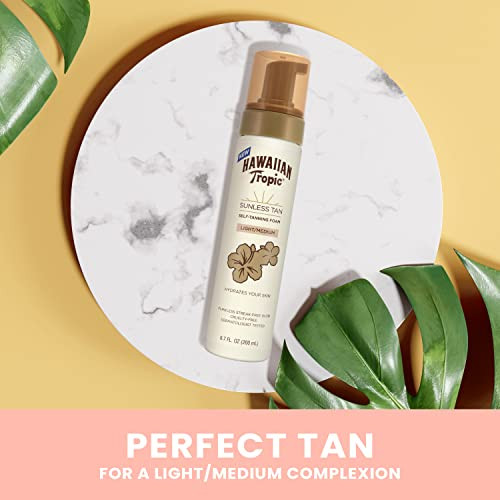Hawaiian Tropic Sunless Tan Light/Medium Self-Tanning Foam 6.7Oz | Self Tanner Light Self Tanner Medium Sunless Tanner Sunless Tanning Foam 6.7Oz
