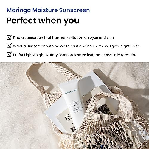 Heimish Moringa Ceramide Hyaluronic Hydrating Watery Sunscreen - Spf Face Moisturiser Daily Sunscreen For Face Broad Spectrum Spf 50 Non-Greasy Lightweight With Hyaluronic Acid 1.7Fl.Oz/50Ml