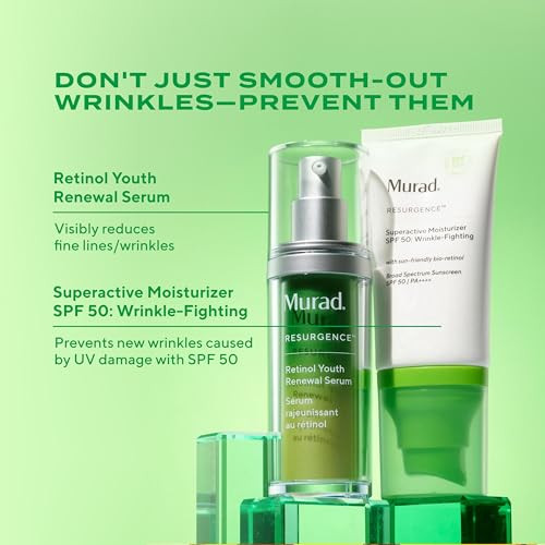 Murad Superactive Wrinkle-Fighting Moisturizer Spf 50 - Bio-Retinoid Ultra Sheer Facial Sunscreen Gently Targets Fine Lines And Wrinkles With Aging Protection From Uvb/Uva - 1.7Fl Oz
