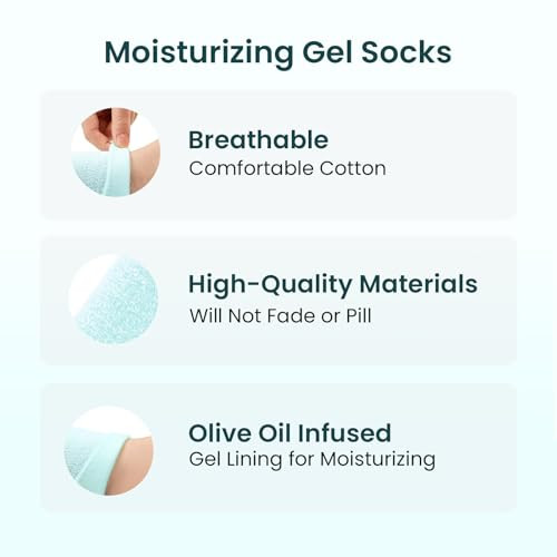 Welnove Moisturizing Socks - Plush Style With Jojoba Oil & Aloe Vera Essential OilUltra-Soft Hydrating Socks For Dry Feet CareMoisturizer Socks Blue 2 Pairs