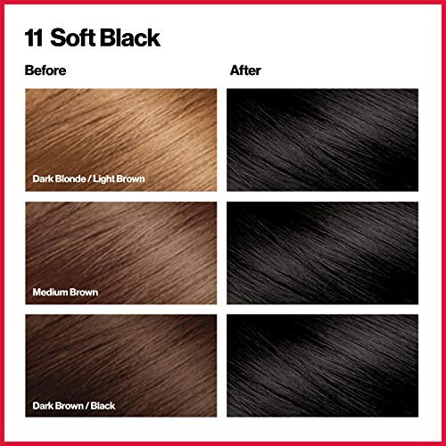Revlon Permanent Hair Color Permanent Hair Dye Colorsilk With 100% Gray Coverage Ammonia- Keratin And Amino Acids 11 Soft Black ( ) 4.4 Oz Pack Of 1