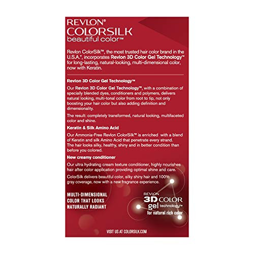 Revlon Permanent Hair Color Permanent Hair Dye Colorsilk With 100% Gray Coverage Ammonia- Keratin And Amino Acids 11 Soft Black ( ) 4.4 Oz Pack Of 1