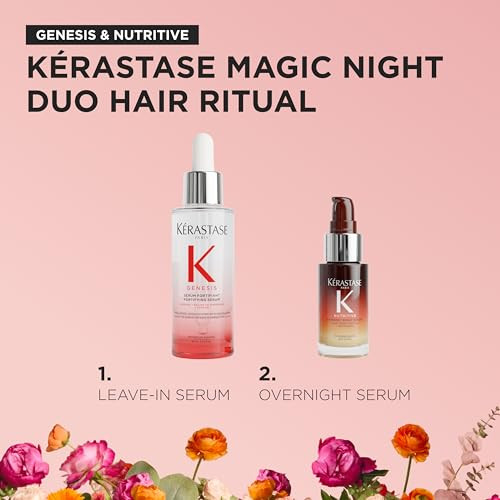 K Rastase Kerastase Magic Night Hair Serum Set With Genesis Anti-Hair Fall Serum And Nutritive 8H Overnight Serum Hair Care Set To Strengthen Nourish And Reduce Break Age Set 2-Piece