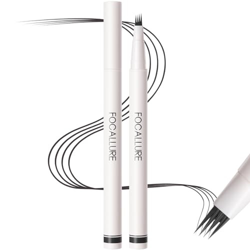 Focallure Fluffmax Tinted Liquid Eyebrow Pen Eyebrow Microblading Pen With A Micro-Fork Tip Applicator Long-Lasting Smudge-Proof Creates Natural Looking Brows Black Brown