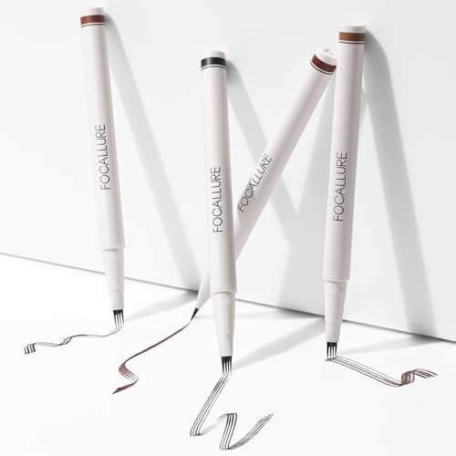 Focallure Fluffmax Tinted Liquid Eyebrow Pen Eyebrow Microblading Pen With A Micro-Fork Tip Applicator Long-Lasting Smudge-Proof Creates Natural Looking Brows Black Brown