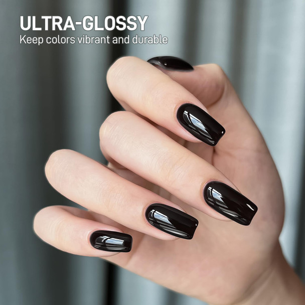 Gaoy Glossy Gel Top Coat For Gel Nail Polish Glassy No Wipe Clear Finish High Gloss Varnish For Long Lasting Uv Light Cure Nail Art Diy 16Ml