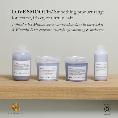 Davines Love Hair Smoother Leave-On Cream To Smooth Frizzy Unruly Or Wavy Hair Weightlessly . 5.07 Fl. Oz