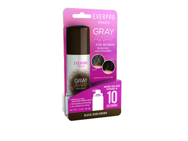 Everpro Gray Away Temporary Root Concealer Black/Dark Brown 1.5 Oz