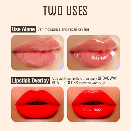 Ruby Kisses Broadway Vita-Lip Clear Lip Gloss ( Mango Butter Rosehip Coconut Oil) Ultra-Hydrating & Soothing Formula With Vitamin Oils High-Shine Non-Sticky Finish Healing Lip Balm 3 Pack