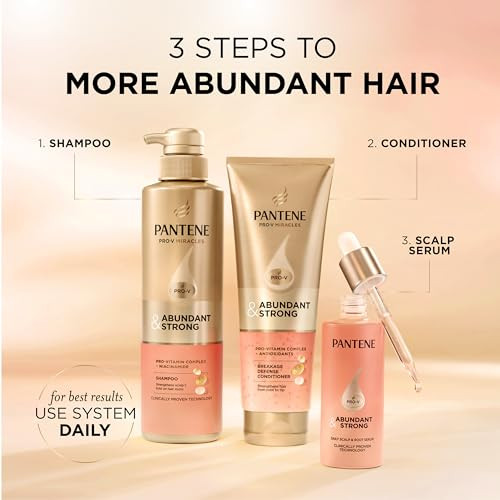 Pantene Abundant & Strong Shampoo Strengthens Scalp's Hold On Hair Roots 13.5 Oz