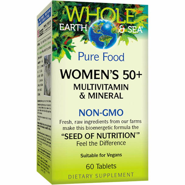 Womens 50 Multivitamin and Mineral NON GMO 60 tabs by Whole Earth & Sea