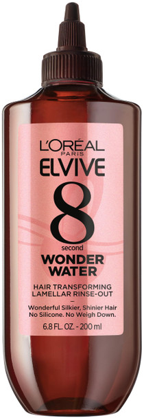 L'oreal Paris Elvive 8 Second Wonder Water Lamellar Rinse Out Moisturizing Hair Treatment For Silky Shiny Looking Hair 6.8 Fl Oz