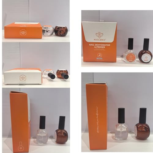 Modelones Nail Dehydrator And Primer Acid Natural Prep Dehydrate & Bond Primer Kit Hema- Acrylic Nail Supplies Top Coat 30 Ml