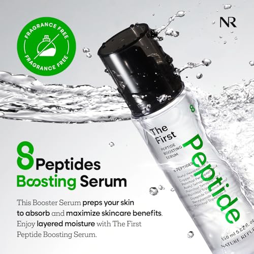 Nature Republic The First Peptide Boosting Serum Niacinamide Adenosine Hydrating & Firming Facial Serum For Fine Lines & Pores Korean Skincare / 150Ml 5.07 Fl Oz