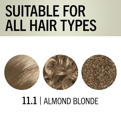 Schwarzkopf Keratin Blonde Hair Dye 11.1 High Lift Almond Blonde Professional Quality Permanent Hair Color Bond Enforcing System Pre-Color Serum & Purple Conditioner Included
