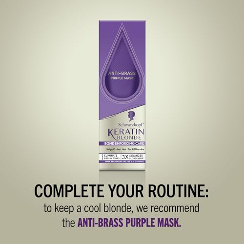 Schwarzkopf Keratin Blonde Hair Dye 11.1 High Lift Almond Blonde Professional Quality Permanent Hair Color Bond Enforcing System Pre-Color Serum & Purple Conditioner Included