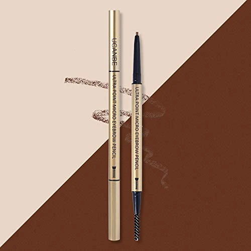 Ucanbe 4 In 1 Makeup Micro Eyebrow Pencil Set Dual-Ended Sweat &Waterproof Ultra Fine Skinny Tip Percise Definer Black Brown Fill & Shape Brow Mechanical Auto Pen Kit