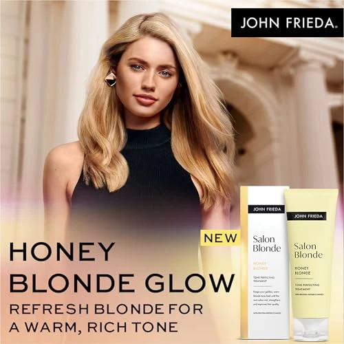 John Frieda Salon Blonde Honey Tone Perfecting Treatment With Protein-Peptide Complex Hair Toner Toner For Blonde Hair 4 Fl Oz