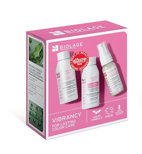 Biolage Color Last Travel Size Trio Kit - With Mini Color Last Shampoo Conditioner & All- In-One Spray For Color-Treated Hair Maintains Vibrancy & Adds Shine Mini Set 3 Piece
